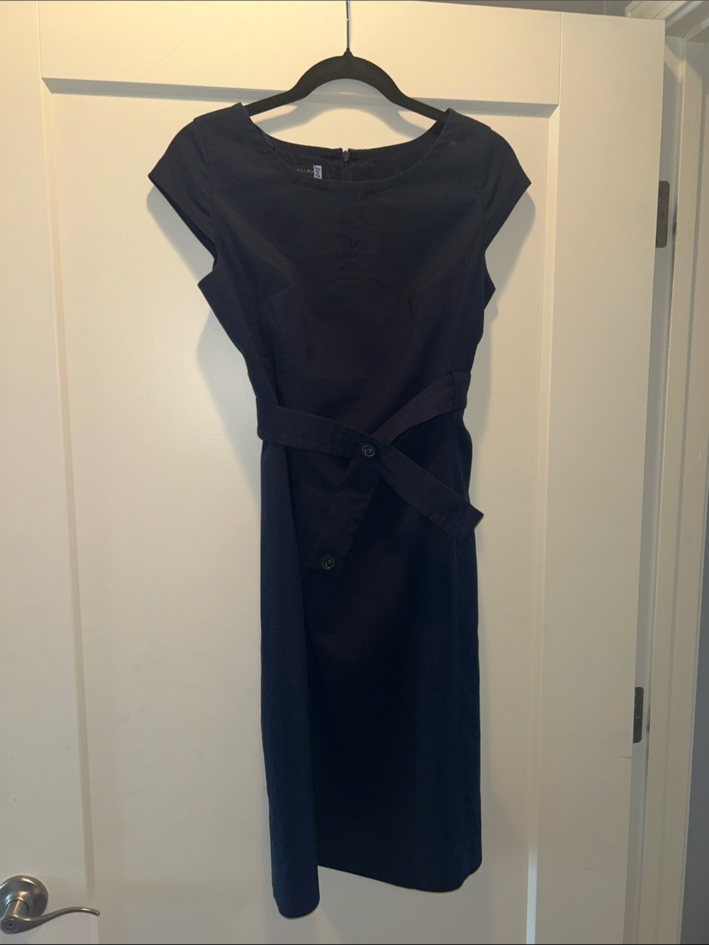 Talbots Classic Navy Sheath Dress with Belt